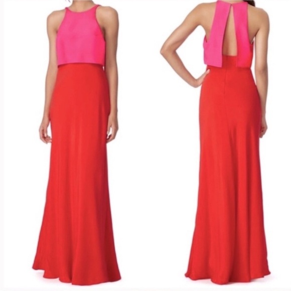 Jill Stuart Dresses & Skirts - Jill Jill Stuart Lovely Duo Gown Colorblock Red and Pink sz 0